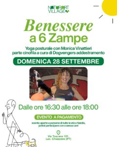 ✨ BENESSERE A 6 ZAMPE ✨ Un’esperienza unica di connessione e relax con il tuo amico a quattro zampe 🐾 📅 28 Settembre 2025 🕠 Ore 16:30 📍 Presso @naturartvillage 👥️ Yoga posturale con @monica11vinattieri 🐕 Parte cinofila a cura @dogvengers_addestramento 🐾Porta il tuo cane, il tappetino e tanta voglia di stare bene… insieme! 💛 EVENTO APERTO A PERSONE DI TUTTE LE ETÀ E FISICITÀ, POTRAI PARTECIPARE CON O SENZA CANI 🥂 Possibilitá per chi vuole d'intrattenersi dopo l'evento 📞Info & prenotazioni: Carlotta 3515811522 - Giulia 3761156599
